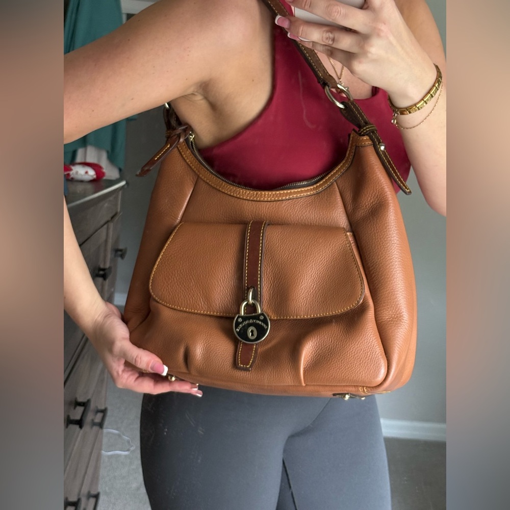 Dooney & Bourke Caramel Brown Pebbled Leather Hobo